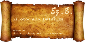 Szlobodnyik Balázs névjegykártya