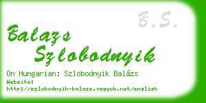 balazs szlobodnyik business card