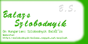 balazs szlobodnyik business card